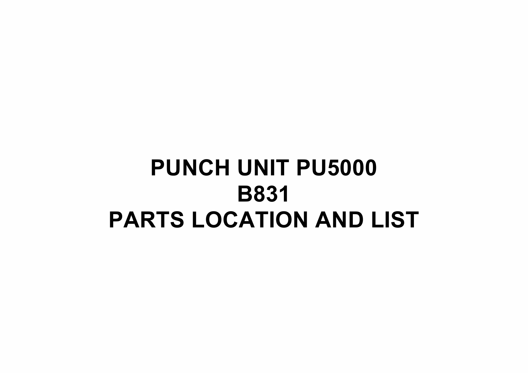 RICOH Options B831 PUNCH-UNIT-PU5000 Parts Catalog PDF download-1